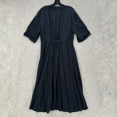 Loft Button Down Midi Dress Womens Large Black Lyocell Roll Tab Sleeve Utility