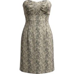 Antonio Melani Ikeliene Snakeskin Strapless Dress Moss Gold Metallic animal NWT