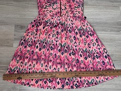 Roxy « A Shore Thing » Pintucked Front Zip Smocked Dress Small Resort Beach Party