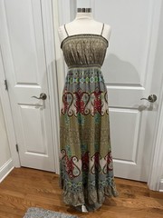 World Market Boho Maxi Dress Paisley Women&rsquo;s S/M Lightweight 100% Cotton