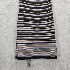 M Missoni Women&rsquo;s Size 4 Black Striped Knit Midi Dress With Belt Made in Italy