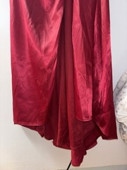 Ladivine Women’s Red Satin/Mesh Sequin Beaded Long prom dress Size S