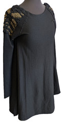 Crea Concept Black 100% Merino Wool Size 40 Medium Free Flowing Dress (FA05)