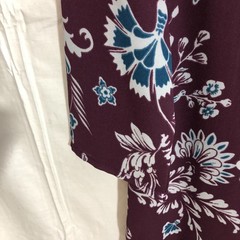 Everly Long Sleeve Burgundy Blue Floral Dress M Lined United States