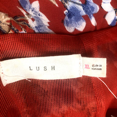 Lush Dress Womens X Large Red Floral Deep Back V Strappy Side Slit Maxi Long