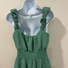Pie in the Sky Sleeveless Maxi Length Dress Womens Sz L Tiered Ruffle Milkmaid