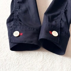 Tricot Comme des Garcons Dot Shirt Dress Mixed Material Navy S