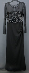 Betsy & Adam Sequined Rosette Illusion Gown MSRP $309 Size 8 # 12B 2524 Blm