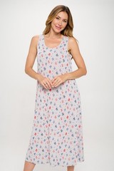 Jostar, Travel Knit Dress, long A-Line, Tank, Stretchy NO-IRON poly/span. 463