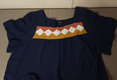 Madewell Patchwork Shift Mini Dress Size XXL Dark Nightfall Blue Pockets Cotton
