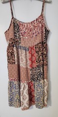 ALTAR&rsquo;D STATE « Out To Brunch » Patchwork Mini Dress Medium BOHO Tiered USA Made