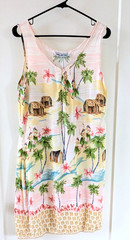 Weekend Traffic SZ Sm Women&rsquo;s Y2k 90&rsquo;s Tank Shift Dress Hawaiian Tropical Beach