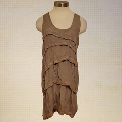Boho Tiered Layered Embroidered Rayon Shirt Dress Lucca Couture Large Sleeveless