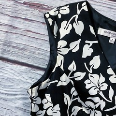 Evan Picone Womens Dress size 8 Black Cream Sleeveless Lined Cotton Stretch