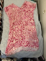 Made In Italy Pink Abstract Tunic Dress Silk Blend Resort Coverup Boho