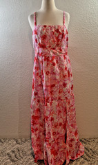 NEW BCX Dress XL Spring Maxi Pullover Pink Floral Elastic Back Sun Retail $59