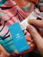 CUPSHE Women&rsquo;s Pull Over Tropical Colored Beach Short Dress In Size L