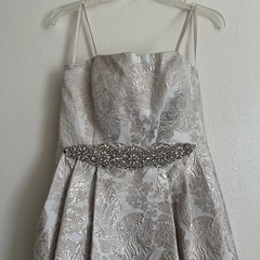 Cachet High/Low Brocade Embellished Beaded Waistband Formal Dress Size 4