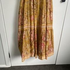 Zimmermann Pattie Dress Size 1 / 10 AU / 6 US Tie Shoulder Mustard Floral Cotton