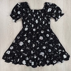 Smocked Mini Dress Her Universe Star Wars Puff Sleeve Disney Galaxy Geek