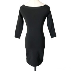 NEW Alexander Wang Black Off-The-Shoulder Bodycon Mini Dress 3/4 Sleeve Size XS