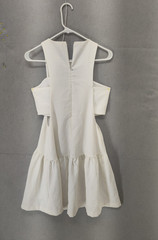 Endless Rose Women Dress Small Off White 100% Polyester Cut Out Ruffle Mini