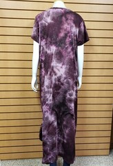 J For Justify Queen Maxi Dress 2X Purple Tie Dye Short Sleeve NWT Boho Casual