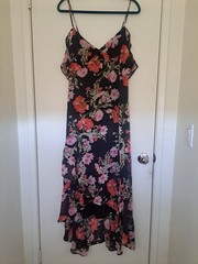 Speechless XL Womens Dress Floral Print Spaghetti Strap Fit & Flare