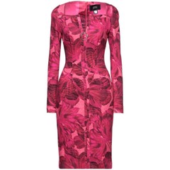 CAVALLI CLASS Floral Dress Pencil Cocktail Day Dress Pink Size 40 – RP £578.00