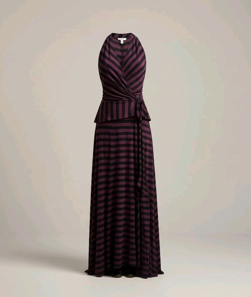 Ella Moss Striped Isla Strapless Maxi Dress Sz M