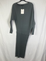 Deluc Kyux Knit Dress Sz Small Sweater Dress Gray-Green “Charcoal” Ribbed NWT