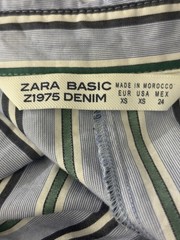 Zara Women’s Sz XS Striped Belted collared Midi Shirt Dress Pockets side slits