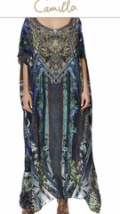 Camilla Long Silk RN Kaftan.” KOMODO QUEEN”.🟤🦎🔵🦎🟢🦎⚫️ New With Tags.