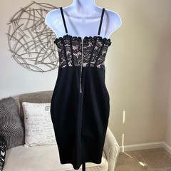 Black Lace Corset Dress Y2K Indie Sleaze Romantic Soft Goth Bodycon Lingerie