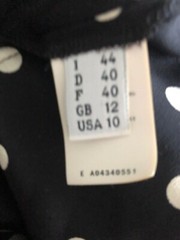 Moschino Original Black Polka Dot White Pure Silk Dress Women Size 44/Woman Dress