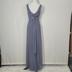 Social Bridesmaids 8194 Silverstone Chiffon Sleeveless Tie Back Trumpet Gown 12R