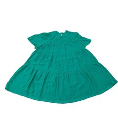 THEKorner Green Tiered Babydoll Mini Dress Short Sleeve NWT Womens S
