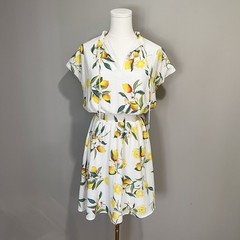 Ophelia Roe Lemon Print Dress Size S