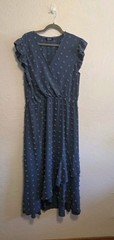 BTFBM Boho Cottagecore Cap Sleeve Swiss Dot Flowy Ruffle Sz XL