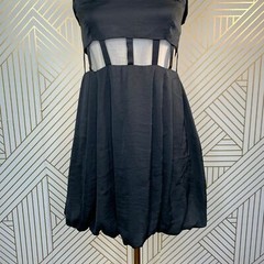 NWT KEEPSAKE the Label Here and Now Bubble Dress Black Cutout Party Mini Size 6
