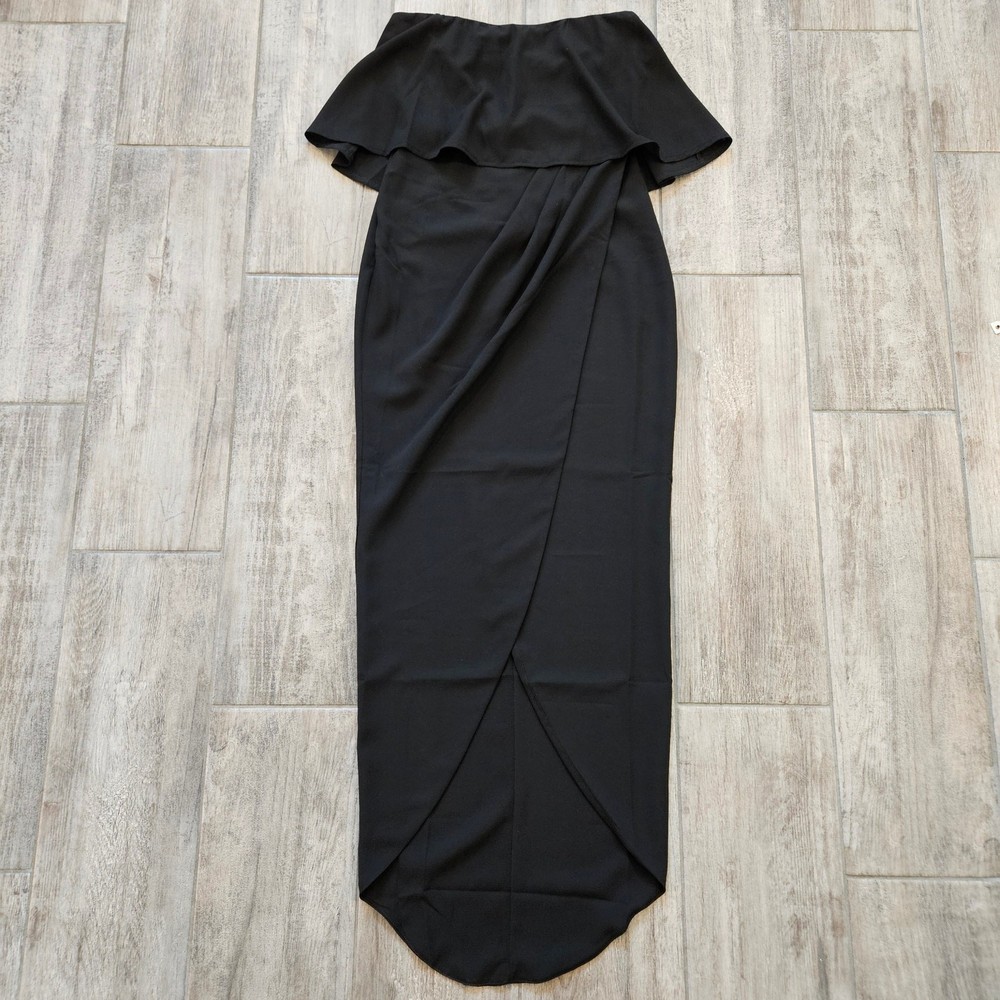 Showpo With Flying Colours Strapless High Low Maxi Dress Womens 4 Black Formal