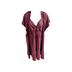 TERRA & SKY WOMENS PURPLE SQUARE NECK DRESS SIZE 2X (20W-22W) NWT FREE SHIPPING