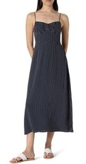 The Drop Women&rsquo;s Linea Spaghetti Strap Maxi Dress Navy Polka Dot Small