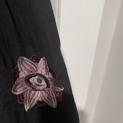 NWT Disturbia Arianwen Embroidered Puff Sleeve Midaxi Dress Black Sz 6 Celestial