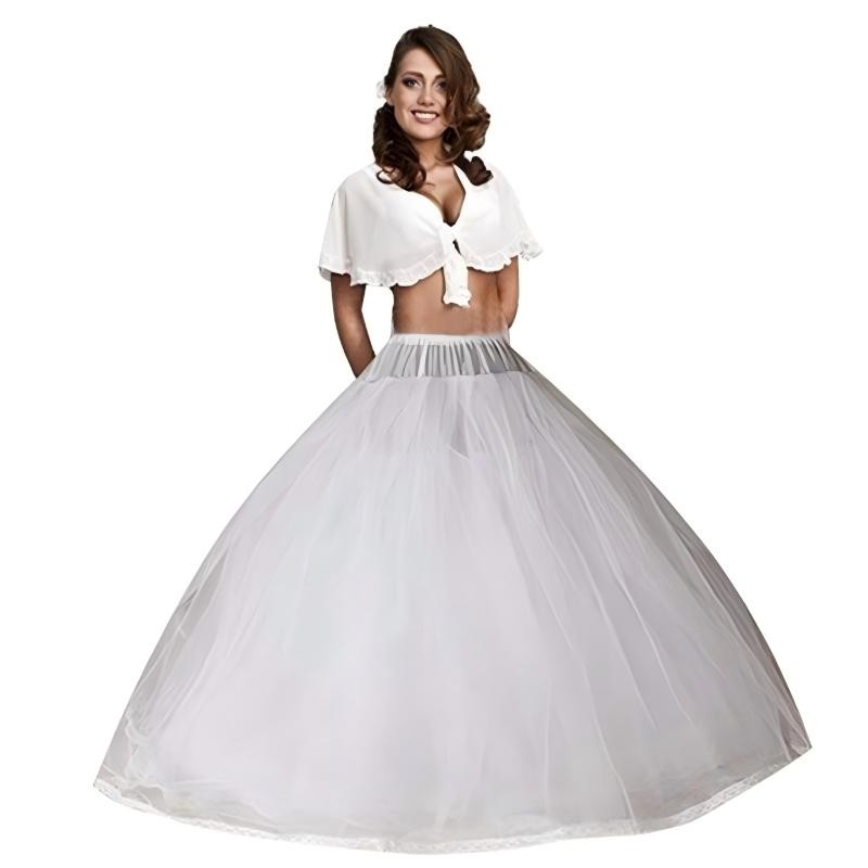 Adjustable Crinoline Petticoat Hoopless Full Skirt Wedding Dress Underskirt