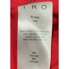 IRO Blame Red Printed Chiffon Asymmetric Mini Dress Flutter Sleeve Size 36 US 4