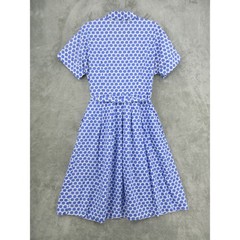 Talbots Dress Womens 12 Floral Midi Belted Pockets Shirtdress Boho Button Blue