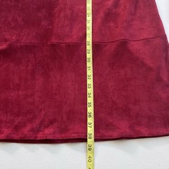 Sugar Lips Studded Mini Western Shift Faux Microsuede Dress Large Red Burgundy