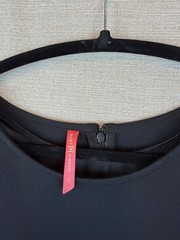 Ruby Ribbon Short Sleeve Black Slimming Lined Shapewear LBK Dress Size L