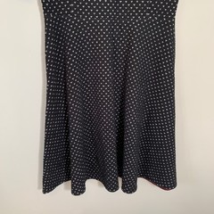Lands&rsquo; End Womens Knit Dress Geometric Print Knee Length Short Sleeve M 10-12